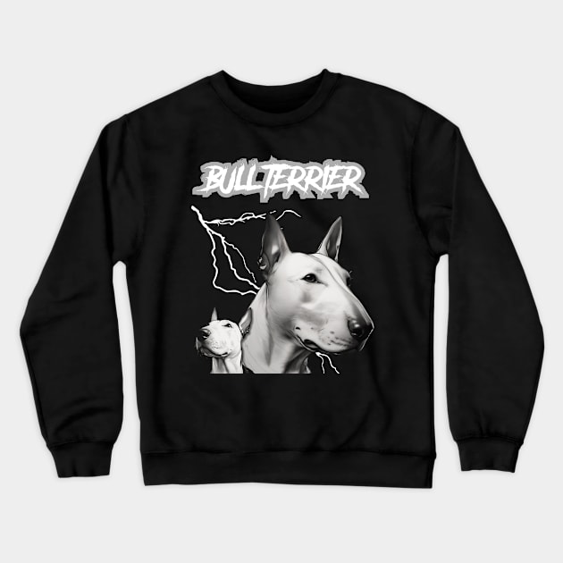 Bull Terrier Heavy Metal Dog Lover Crewneck Sweatshirt by vintageinspired